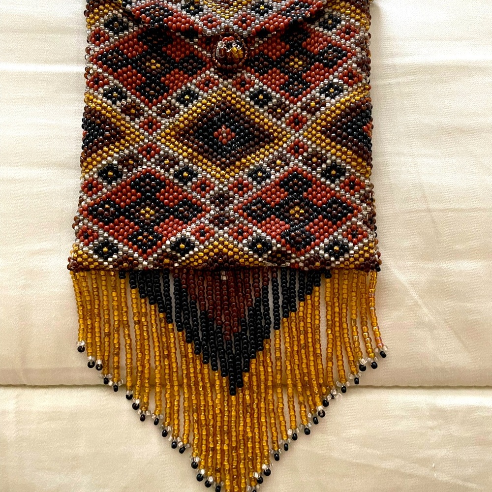 Handmade beaded crossbody purse